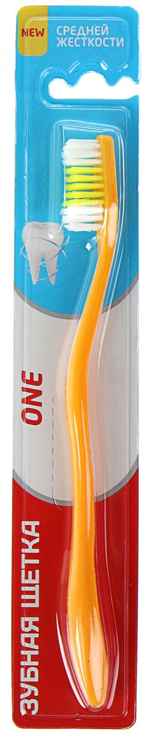 Зубная щётка One Medium, средней жесткости, оранжевая