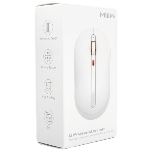 Беспроводная мышь MiiiW MIIIW Wireless Mute Mouse, белый беспроводная мышь xiaomi miiiw wireless mute mouse black mwmm01