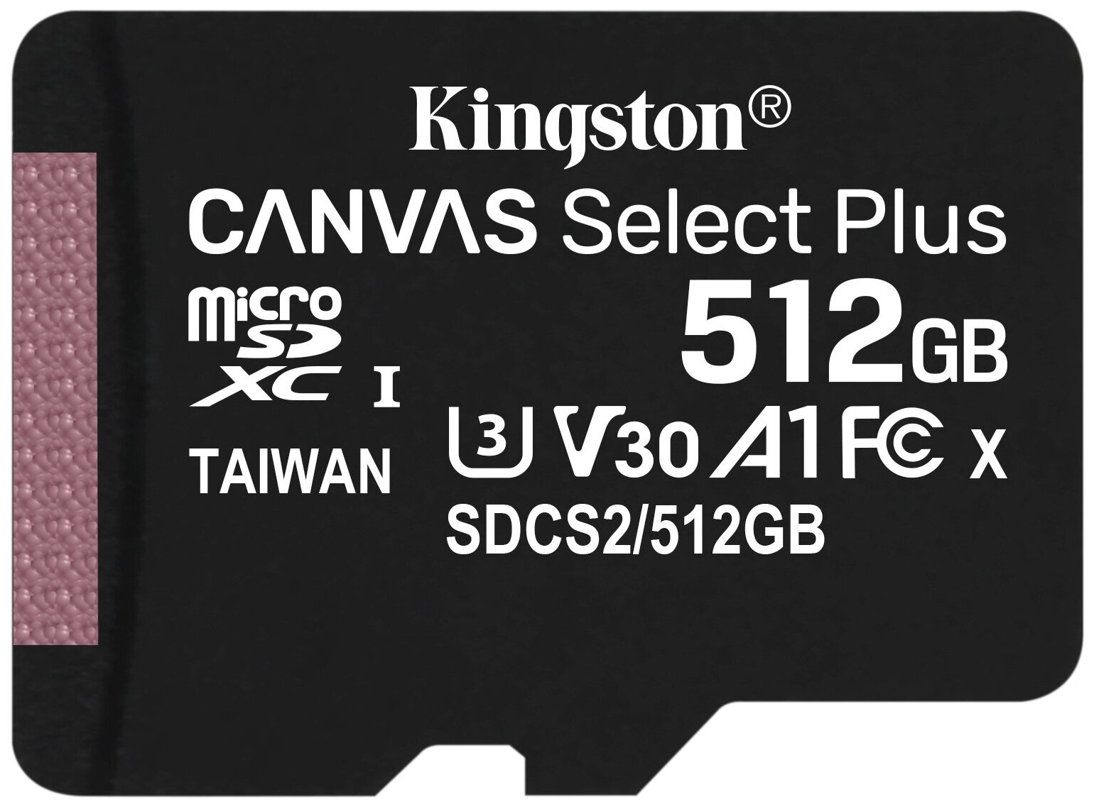 Карта памяти Kingston Canvas SDCS2/512GBSP Class10, 512Gb, microSDHC, UHS-I (U1), без адаптера