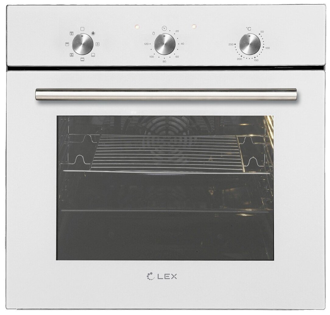 Духовой шкаф Электрический Lex EDM 070 WH стекло белое