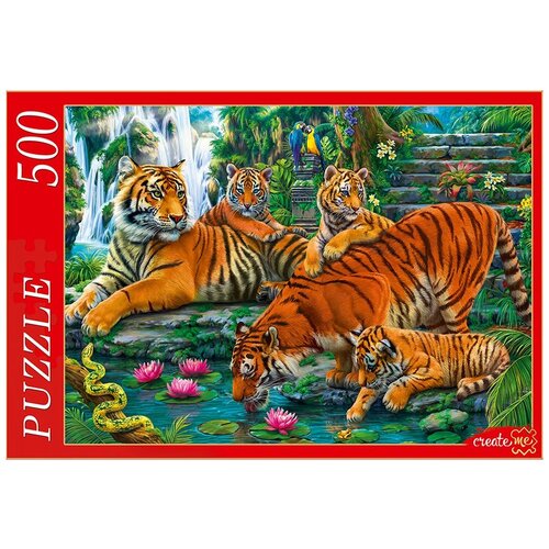 Пазл Рыжий Кот 500 деталей: Семья тигров