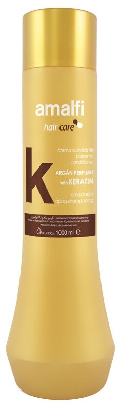 Amalfi кондиционер для волос Keratin с кератином и аргановым маслом, 1000 мл