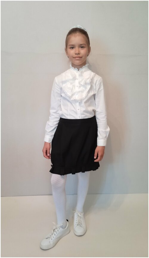 Школьная юбка РУСЬ, размер 128-32, черный