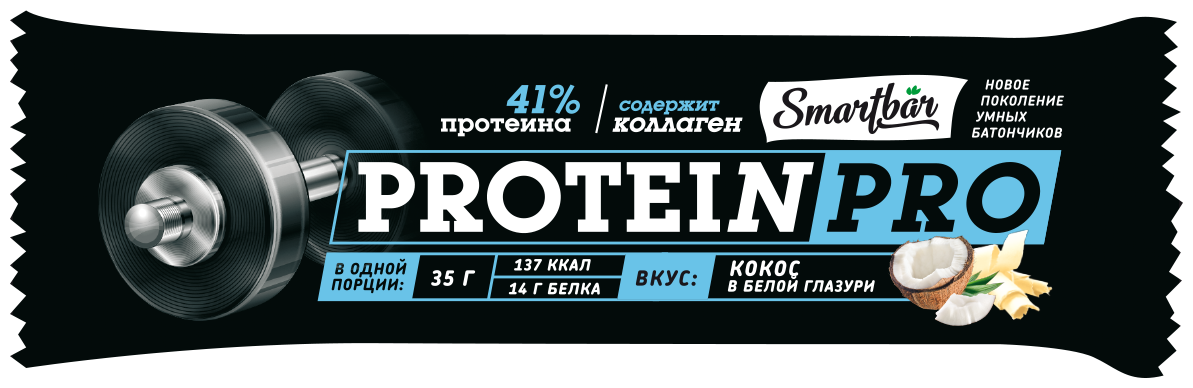 Батончик протеиновый SmartBar Protein Pro «Кокосовый» с высоким содержанием протеина, 35 г - фотография № 1