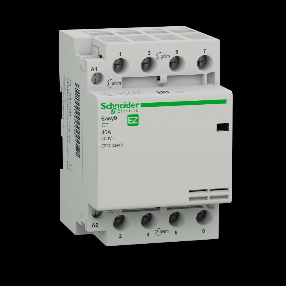 Schneider Electric Easy9 Контактор модульный CT 4-полюсный, на номинальный ток 40 А 4НО 230/250В АС 50ГЦ EZ9C32440