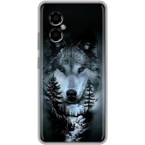 Дизайнерский силиконовый чехол для Поко М4 5Ж / Xiaomi Poco M4 5G Лесной волк