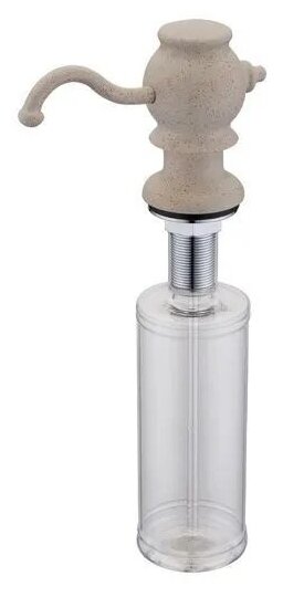 Дозатор жидкого мыла ZorG Sanitary ZR-24 кварц, бежевый под гранит, ретро, диспенсер для кухни, с колбой