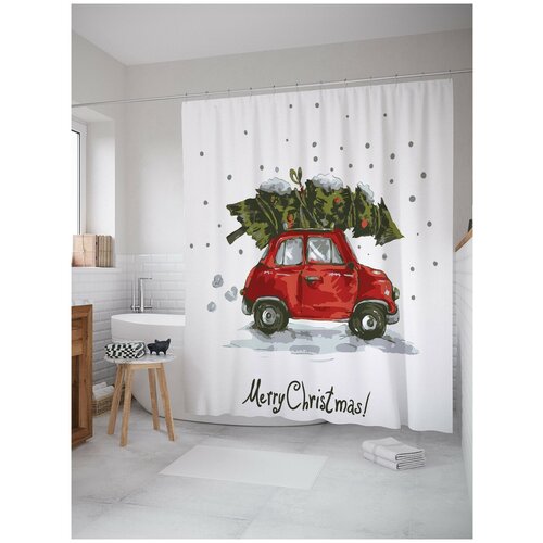 фото Штора для ванной joyarty елка спешит праздновать 180х200 (sc-20069)