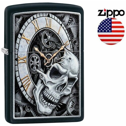 Zippo Зажигалка Zippo 29854 Skull Clock Design zippo зажигалка zippo 29854 skull clock design