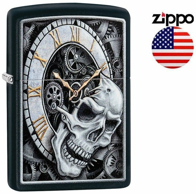 Zippo Зажигалка Zippo 29854 Skull Clock Design