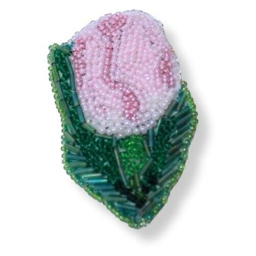 Брошь Лавка радостей, бисер, розовый