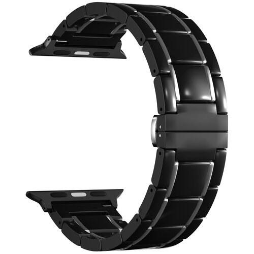 Lyambda Керамический ремешок Libertas для Apple Watch 42/44/45 mm, black/silver 