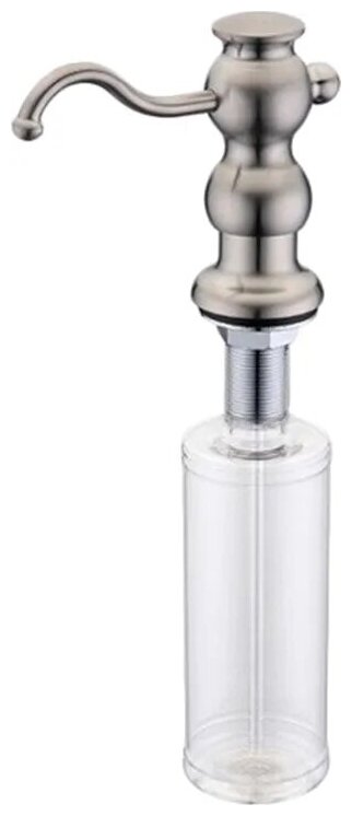 Дозатор жидкого мыла ZorG Sanitary ZR-25 STEEL, сатин никель матовый, диспенсер для кухни, ретро, с колбой