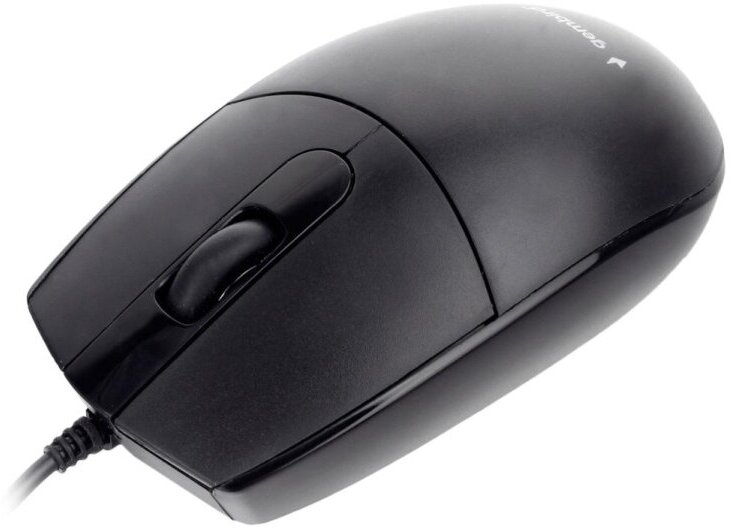 Мышь компьютерная Gembird MOP-420, USB, черный, 1000 DPI, кабель 1.8м