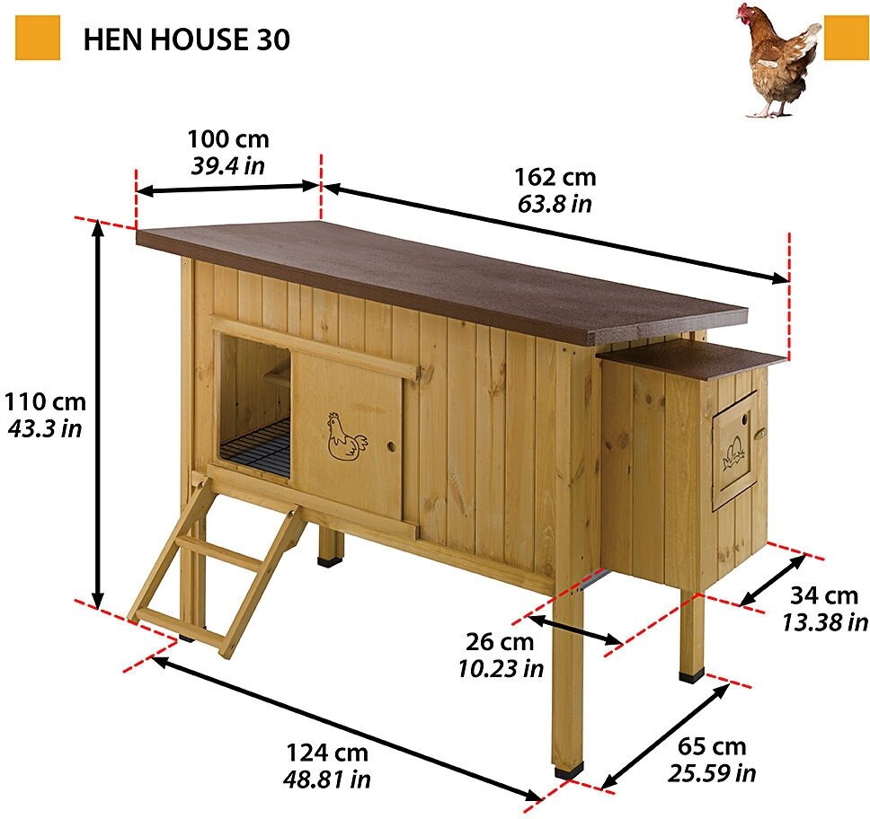 FERPLAST Деревянный домик для кур Hen House 30 162х100х110 см. (57096000) - фотография № 6
