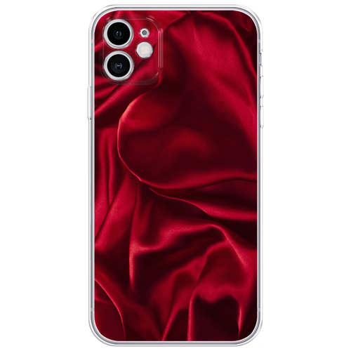 Силиконовый чехол на Apple iPhone 11 / Айфон 11 Текстура красный шелк силиконовый чехол на apple iphone x айфон x текстура красный шелк