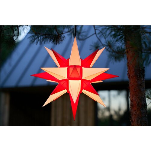 Светильник декоративный Гернгутская звезда Herrnhuter Sterne красно-белая для улицы 40 см