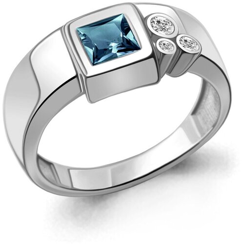 фото Кольцо diamant online, серебро, 925 проба, фианит, топаз, размер 18