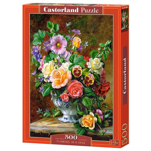 Пазл Castorland Flowers in a Vase (B-52868), 500 дет., 47х33х22 см, красный пазл castorland pup in pink flowers b 52233 500 дет