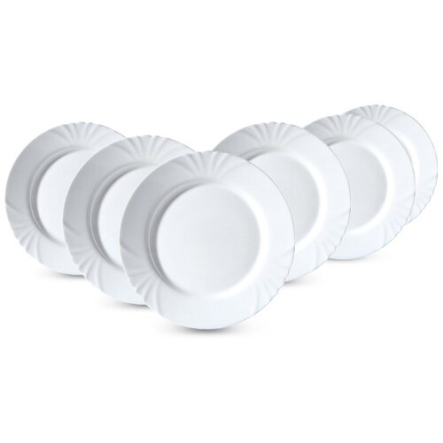 фото Luminarc набор обеденных тарелок cadix 25 см 6 шт белый