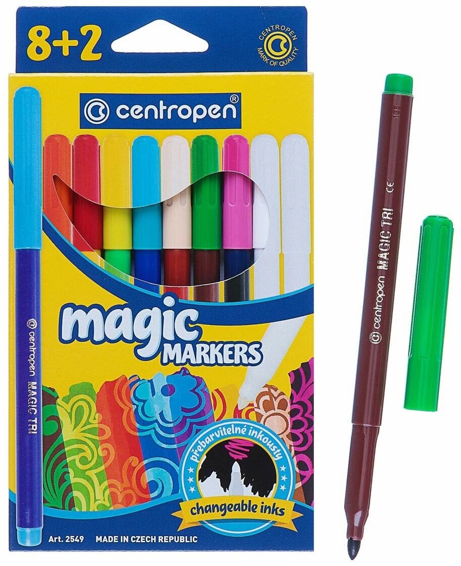 Фломастеры Centropen Magic 8+2=16 измен. цвет - фото №15