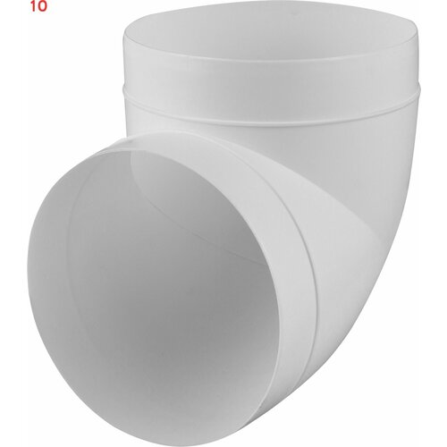 Колено для круглых воздуховодов D150 мм 90 градусов пластик (10 шт.)