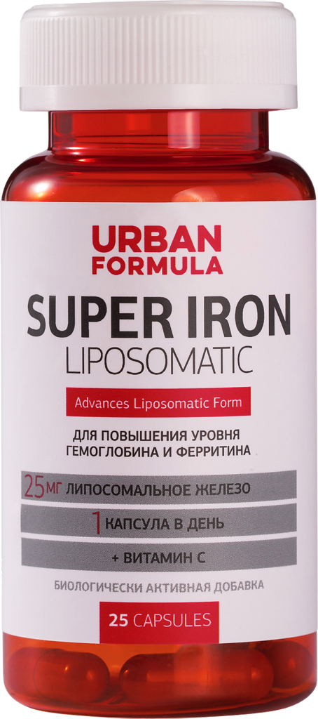 Urban Formula Super Iron Супер Айрон капсулы массой по 440 мг 25 шт