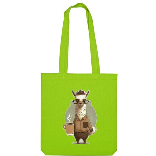 Сумка шоппер Us Basic, зеленый сумка лама с кофе белый