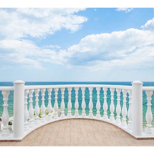 Фотообои Divino Decor Балкон с видом на океан D-040 300х270 см ракша и е окно с видом на океан