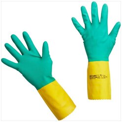 Перчатки Vileda Professional Усиленные, 1 пара, размер S, цвет зеленый/желтый