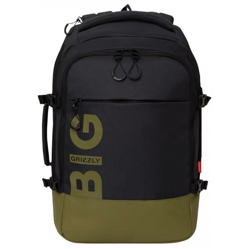 Городской рюкзак Grizzly RQ-019-2 21, черный/зеленый
