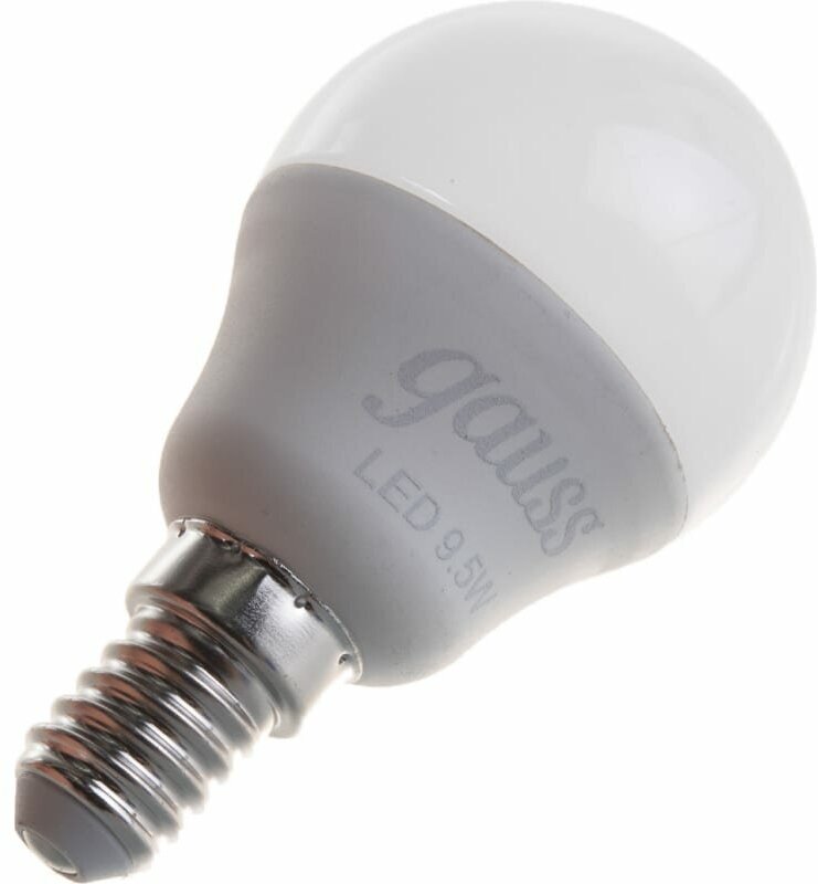 Лампа светодиодная LED 9.5 Вт 950 Лм 4100К белая Е14 Шар Black | код.105101210 | GAUSS (10шт. в упак.)
