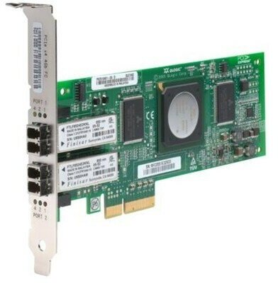 Контроллер QLogic 4Gb DP FC HBA, x4 PCIe, LC multi-mode optic QLE2462-CK