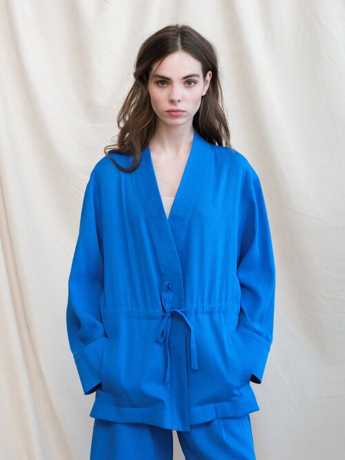 Пиджак SASHINA, размер One size, голубой