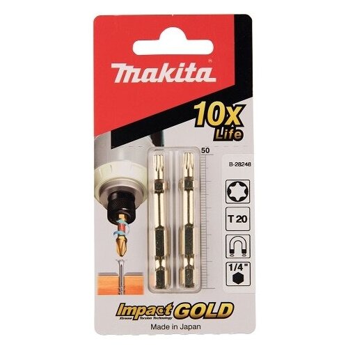 Бита MAKITA B-28248 Torx T20, 6-ти гран, 1/4, 50мм, 2 шт.