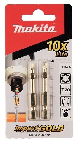 Бита MAKITA B-28248 Torx T20 6-ти гран 1/4" 50мм 2 