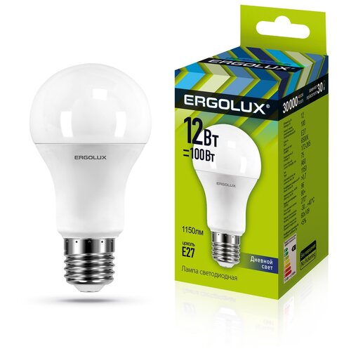 фото Светодиодная лампа ergolux led-a60-12w-e27-6k