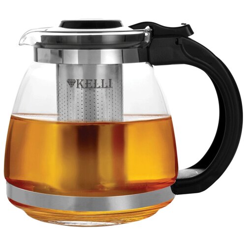 Стеклянный жаропрочный заварочный чайник Kelli KL-3090 / 1.5 л