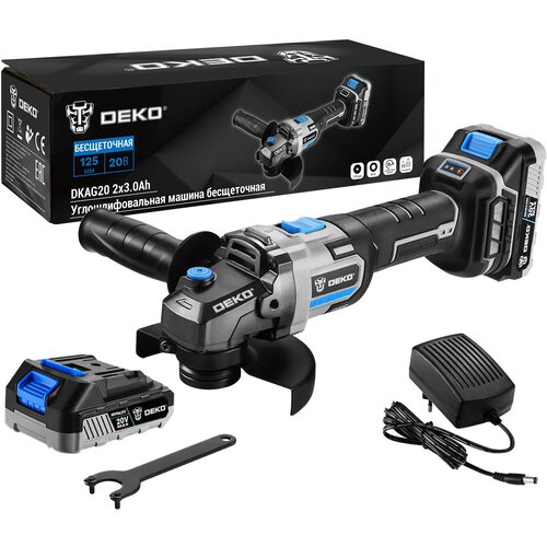 Шлифмашина угловая Deko DKAG20 063-4027 от аккумулятора 20 В 1946000₽