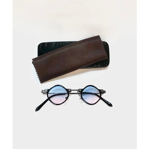 Солнцезащитные очки , шестиугольные, оправа: пластик, с защитой от УФ, градиентные, черный