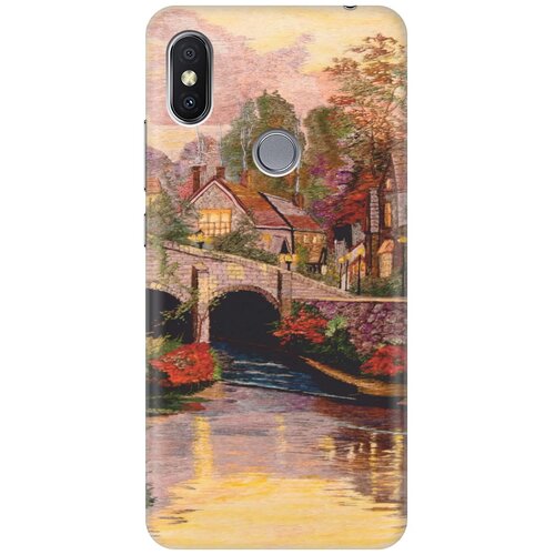 фото Re:paчехол - накладка artcolor для xiaomi redmi s2 с принтом "вид на живописный мост"