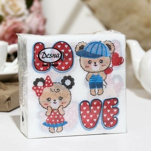 Салфетки бумажные Desna Design LOVE,1 слоя,24x24,40 листов