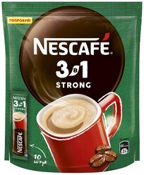 Растворимый кофе Nescafe 3 в 1 крепкий, в стиках, 10 уп., 145 г