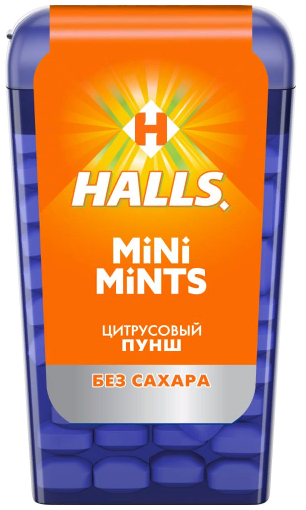 HALLS Mini Mints конфеты без сахара цитрусовый пунш со вкусом цитрусовых фруктов 12.5г по 24 шт - фотография № 4