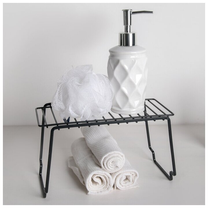 фото Полка универсальная Доляна, 24×14,3×14 см, цвет чёрный