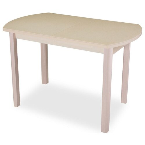 фото Стол кухонный домотека румба по км 04, раскладной, дхш: 110 х 70 см, длина в разложенном виде: 147 см, 06/мд бежевый/молочный дуб 04 мд молочный дуб