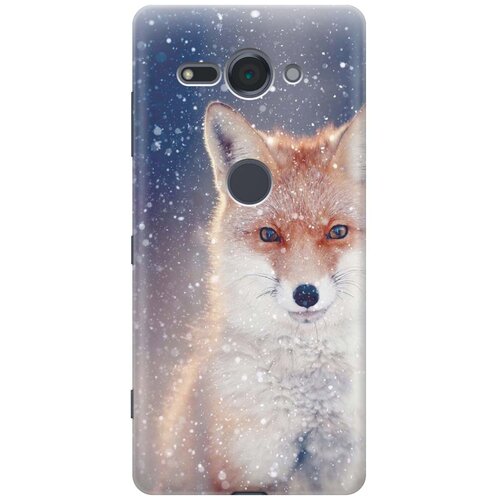 фото Cиликоновый чехол на sony xperia xz2 compact / сони иксперия икс зет 2 компакт с принтом "лисица в снегопад" gosso