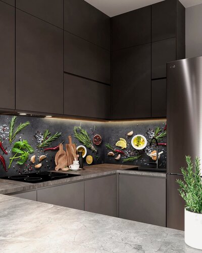 Изображение товара Фартук для кухни из АБС пластика "Розмарин" 4000*600*1,5мм. Кухонный фартук ABS с фотопечатью.