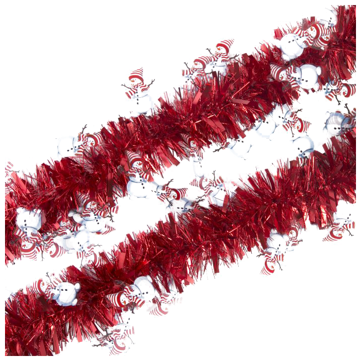 Мишура со снеговиками красная (200x8см)