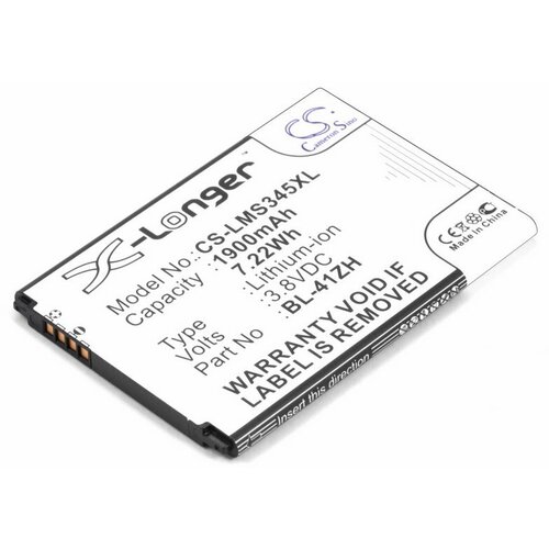 Аккумулятор для телефона LG D221 L50 (BL-41ZH) 1900mAh аккумулятор ibatt ib u1 m932 1500mah для lg l fino h324 leon h324 h340 l fino d295 leon h340 leon lte d290n h345 leon 3g